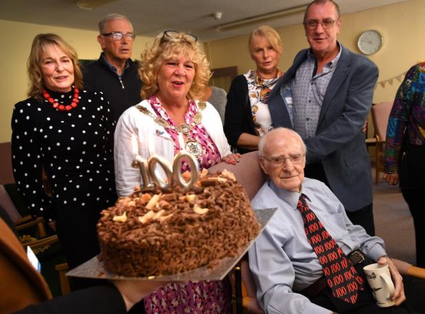 Bradford Telegraph and Argus: Deputy Lord Mayor of Bradford, Councillor Bev Mullaney, third from left, joined Mr Heptinstall's birthday celebrations