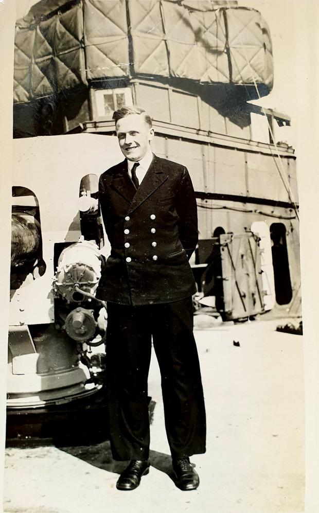 Bradford Telegraph and Argus: Lt Lloyd on board HMS Wells in 1942