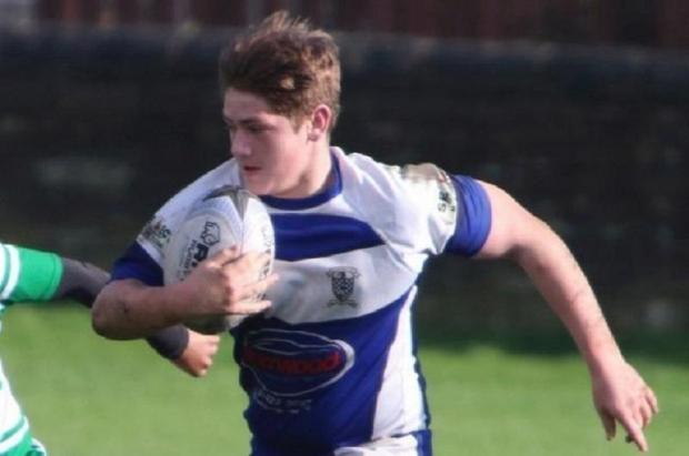 Bradford Telegraph and Argus: Harry Sykes playing rugby league in the Bradford district