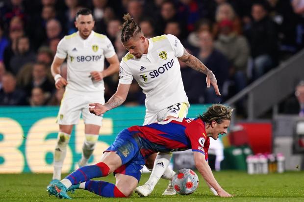 Kalvin Phillips (centre) started his first Leeds match since December in the goalless draw with Crystal Palace on Monday night. Picture: John Walton/PA Wire.
