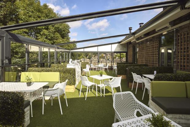 Bradford Telegraph and Argus: The rooftop terrace with its retractable roof off