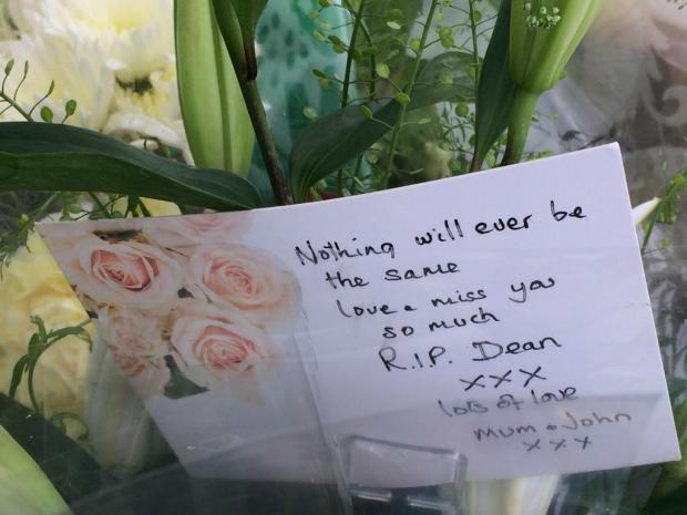 Bradford Telegraph and Argus: One of the tributes left at the scene today