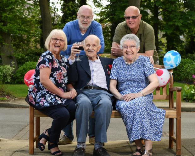 Bradford Telegraph and Argus: Frank celebrating with family and friends 