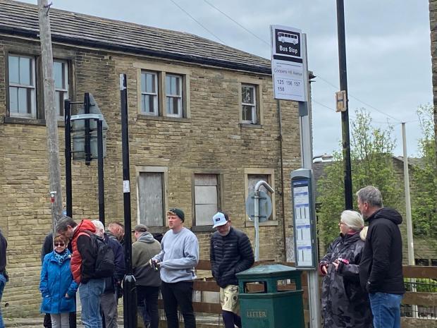Bradford Telegraph and Argus: Film crew and local residents gathered to watch Happy Valley filming.