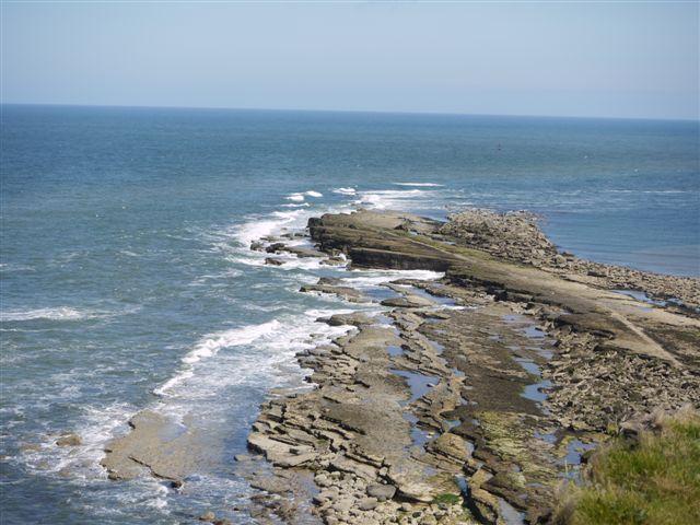A view looking down Filey Brigg, taken by Heather Craven, of Gaisby Lane, Shipley.
