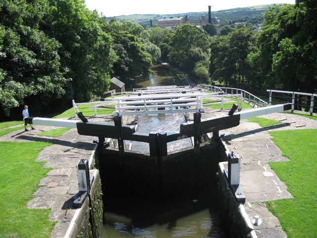 The Five Rise Locks at Bingley, taken by Pat Holland, of Little London, Northowram, Halifax.