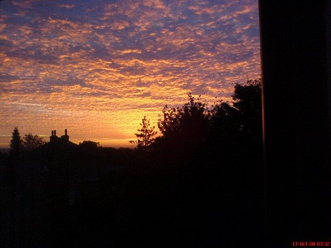 Sunset from his bedroom window, taken by Trevor Williams-Berry, of Bredon Avenue, Wrose. 