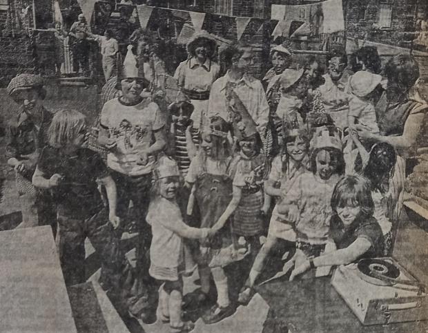 Bradford Telegraph and Argus: Children in Parkside Road enjoy one of the first Jubilee street parties in Bradford - June 2, 1977