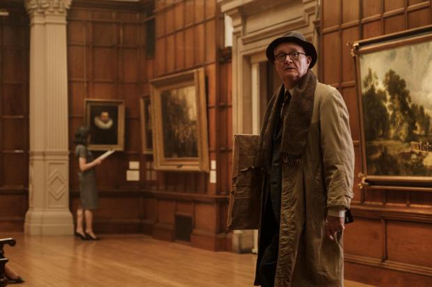 Bradford Telegraph and Argus: Jim Broadbent in a scene from The Duke filmed at Cartwright Hall.  Photo: Pathe Film Distribution/Nick Wall