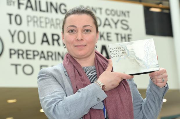 Bradford Telegraph and Argus: Esta Bernardini (top) with her award at Carlton Keighley