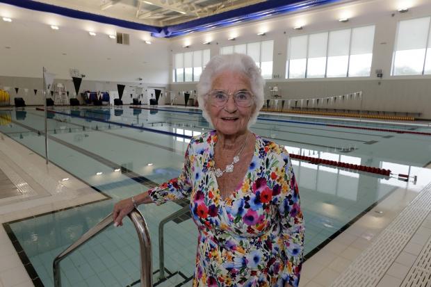 Former long-distance swimmer Eileen Fenton at the main pool at Spen Valley Leisure Centre