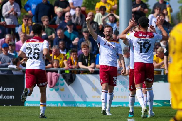 A Bradford man was in court for going onto the pitch during Bradford City's visit to Sutton United in April this year. Picture: Thomas Gadd