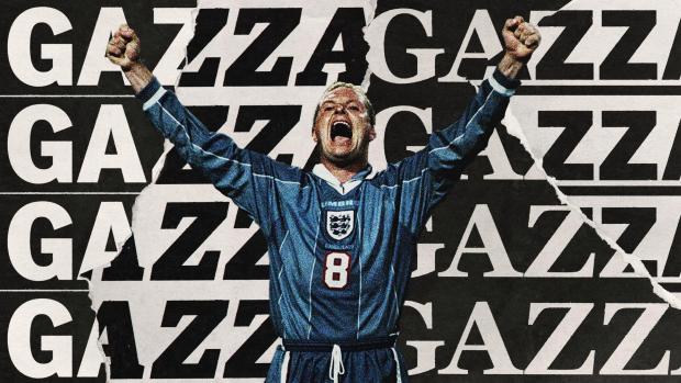 Bradford Telegraph and Argus: Paul Gascoigne celebrates playing for England during Euro '96