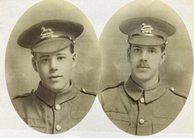 Bradford Telegraph and Argus: Arthur, left and Charlie Johnson. Arthur died of wounds. Charlie’s body was not found