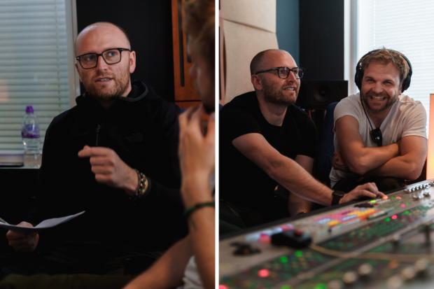 Bradford Telegraph and Argus: Pictured, Scott and Sid in the recording studio while Sean Bean recorded the voiceover for Project Yorkshire. Photos via Project Yorkshire. 