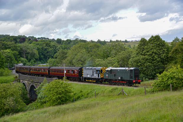 Bradford Telegraph and Argus: Train against the Worth Valley backdrop. Picture: John Astley 
