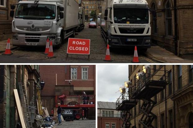 Bradford Telegraph and Argus: Roads were closed as TV production crews set up for filming in Little Germany.
