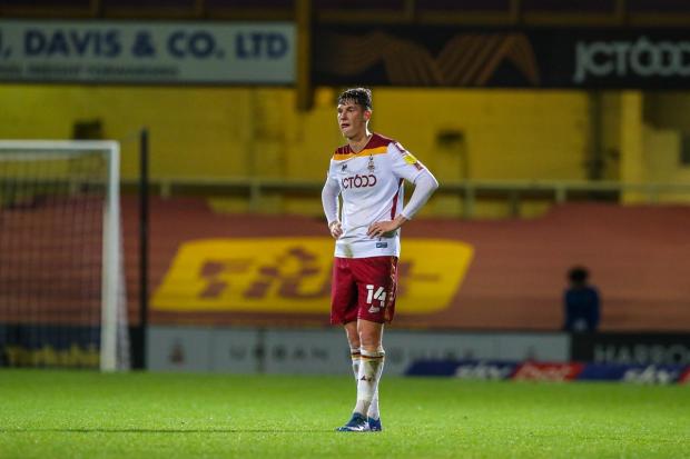 Bradford Telegraph and Argus: Matty Foulds looks gutted on that miserable October night when City crashed to an awful 3-1 home loss to Hartlepool.