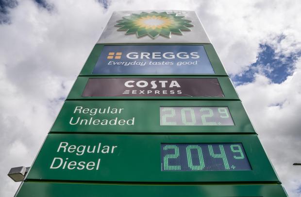 Bradford Telegraph and Argus: Petrol prices at Wetherby Services on June 8, 2022 (PA)