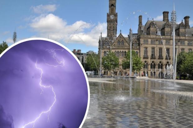 As Bradford basks in sunshine, the Met Office is forecasting thunderstorms could be on their way tonight.