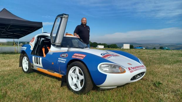 Bradford Telegraph and Argus: Andy O'Shea with the unique Ginetta rally car 
