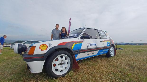 Bradford Telegraph and Argus: Ilkley and District Motor Club's Neil and Claire Raven with a Peugeot rally car 