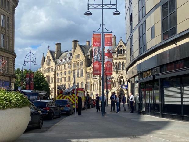 Bradford Telegraph and Argus: A fire engine is still present at the site