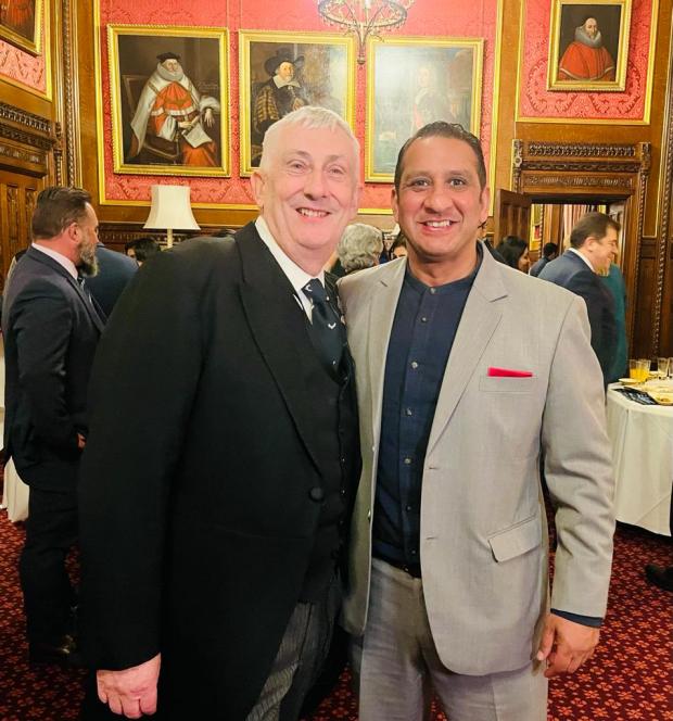 Bradford Telegraph and Argus: Dr Butt with new president of the RFL for 2023, Speaker of the House, Sir Lyndsey Hoyle