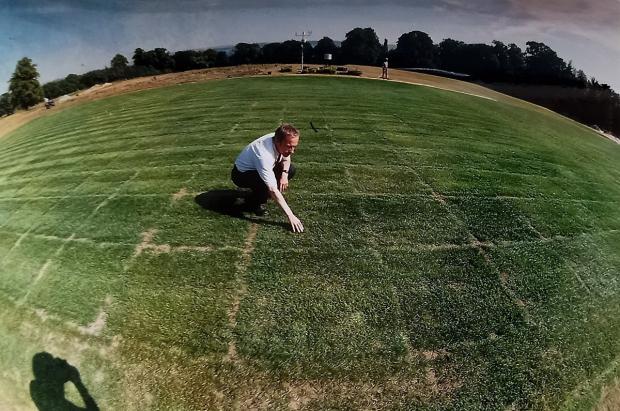 Bradford Telegraph and Argus: Pitch inspection at St Ives Sports Turf Institute near Bingley in August 1995