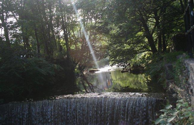 A waterfall on the River Colne at Milnsbridge, taken by Richard Ward, of Hope Street, Milnsbridge, Huddersfield.
