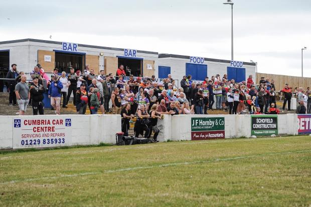 Bradford Telegraph and Argus: The poor Bulls fans did not have much to cheer at Barrow. Picture: Tom Pearson.