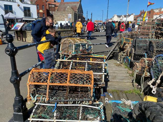 Bradford Telegraph and Argus: Checking out the lobster pots at Whitby Harbour