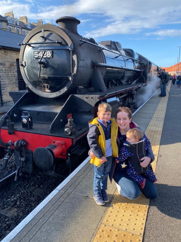 Bradford Telegraph and Argus: A family photo with our locomotive at Whitby Station