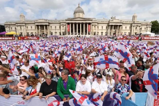 Bradford Telegraph and Argus: Crowds go wild in Trafalgar Square. Picture: James Manning/PA
