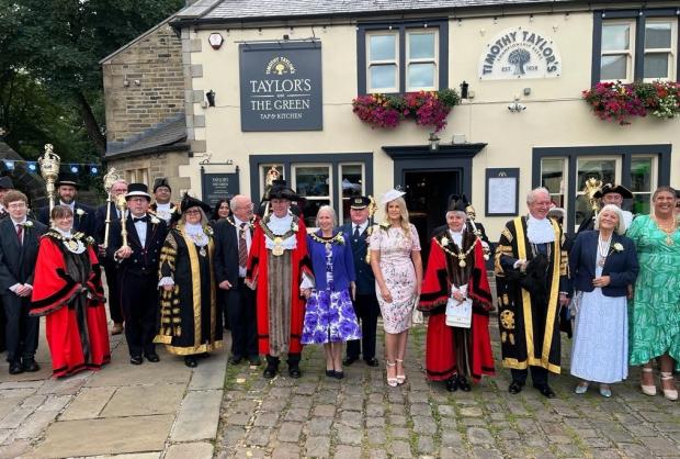 Bradford Telegraph and Argus: Visiting mayors join local dignitaries and guests at Taylor's on the Green on Yorkshire Day