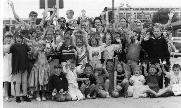 Bradford Telegraph and Argus: Kids taking part in the final session of the summer playscheme at Tong Recreation centre in 1993