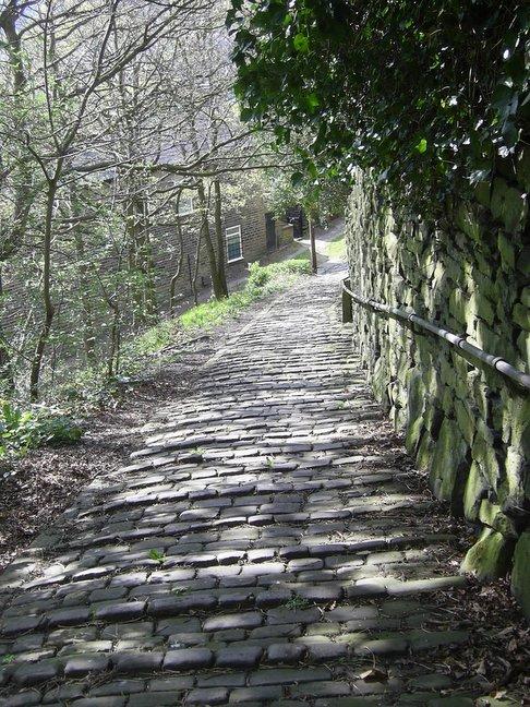 Cobbled path at Wainhouse Tower, Halifax, by Tracey Moore, of Bradshaw, Halifax