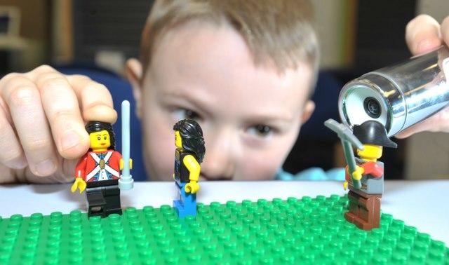 Jake Ellis gets up close and personal with some Lego characters on a visit to the National Media Museum. Families were given the chance to create their own Lego stop-motion animations in special sessions during the half-term week.