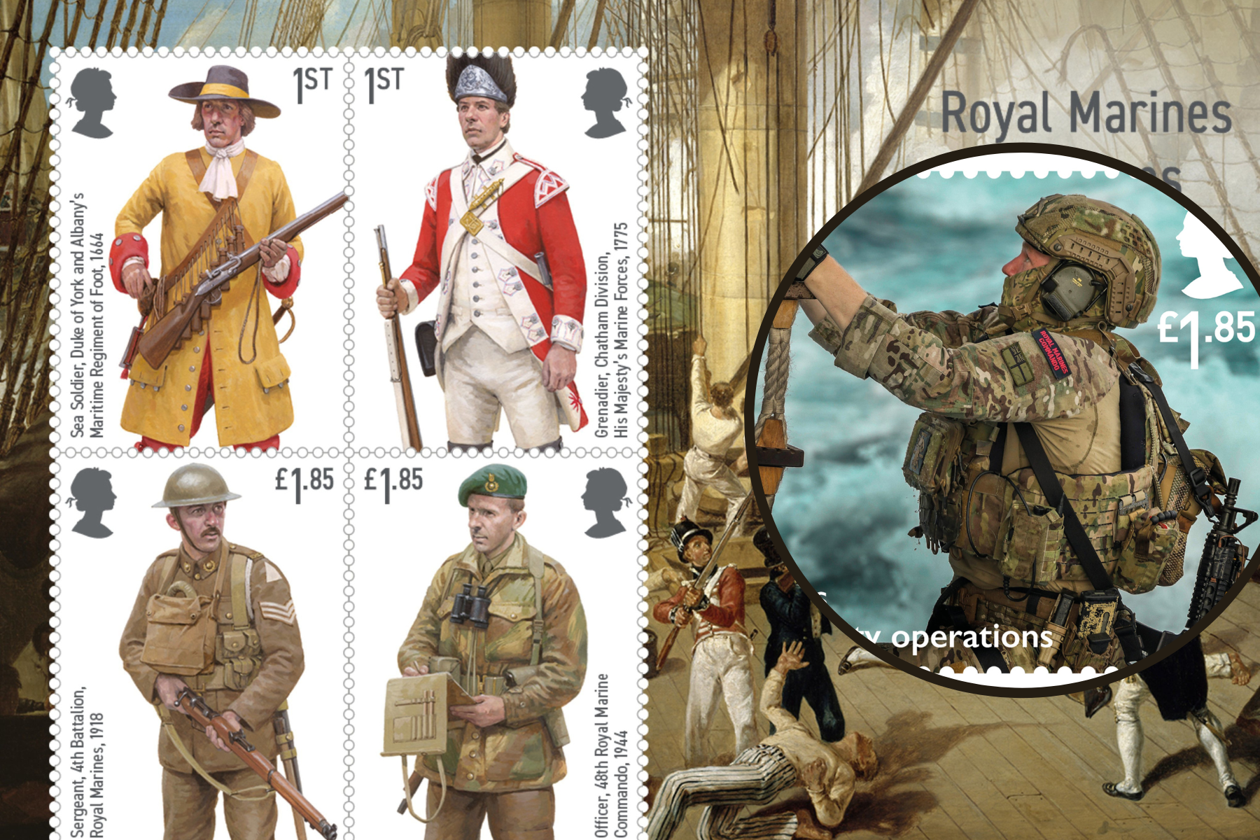 Royal Mail reveals stamps in honour of the Royal Marines