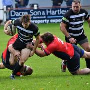 Henry Roberts scored a late try to secure a bonus point for Otley. Picture: Richard Leach