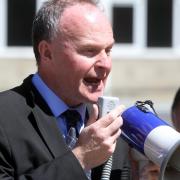 Labour prospective parliamentary candidate John Grogan speaks at a rally during a previous campaign