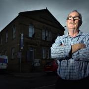 Terry Pearson, Chair of the Eccleshill Community Association, outside the Mechanics Institute, in Stone Hall Road