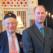 Rudi Leavor with Prince Edward during the Royal visit to Bradford Synagogue last year