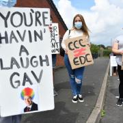 Students protesting over the A-level results system