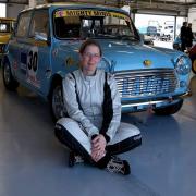 Laura with her racing mini Betty