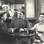 Ena Sharples (Violet Carson, centre) holds court in the Rover’s Return