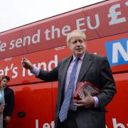 Boris Johnson was Vote Leave's frontman, appearing in front of the infamous big red bus. Pic: PA