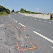 These were the markings at the scene when we visited it this afternoon