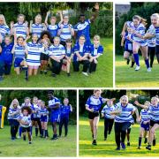 West Yorkshire Mayor Tracy Brabin joins the girls on the rugby pitch