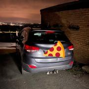 This car was seized by police as the driver was picking up a takeaway. Picture: West Yorkshire Police
